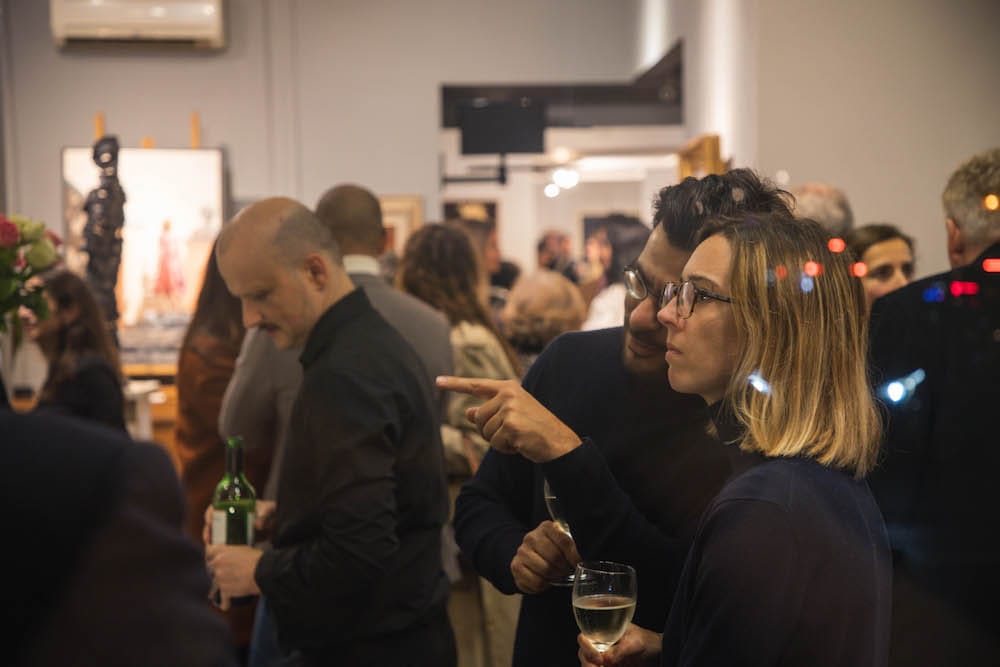Guests at the private view.