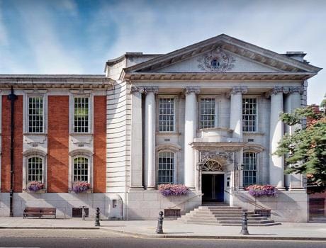 The King’s Road facade of Chelsea Old Town Hall.