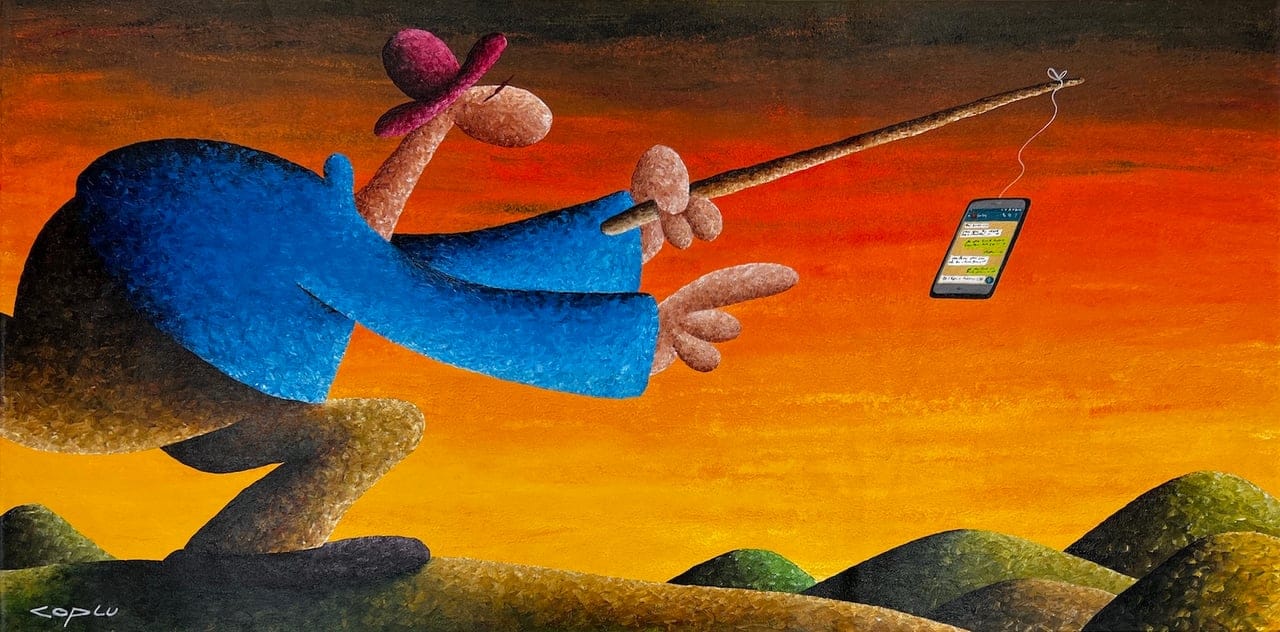 Running for solutions for society by Coplu, Acrylic on canvas