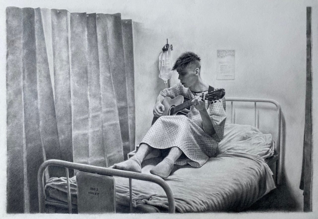 Violet’s Tale by Dean Faulkner, Graphite pencil on paper, 2024