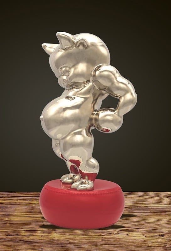 Look at how handsome I am by Defu Guo, stainless steel sculpture