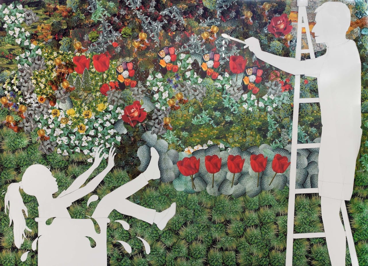 AFTER DAD by Helene Eliot.D, COLLAGE ON CANVAS, 2024
