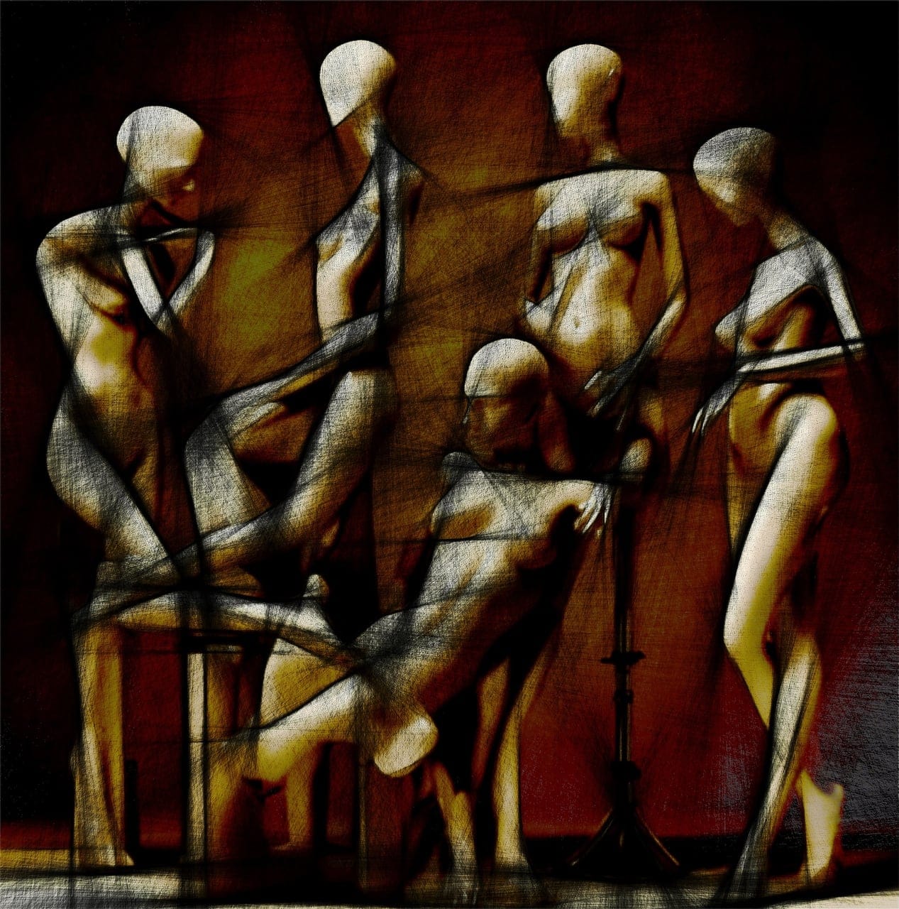 Mannequins by IFL Digital Art – Ivano F. Liberati, Digital Artwork on canvas, 2025