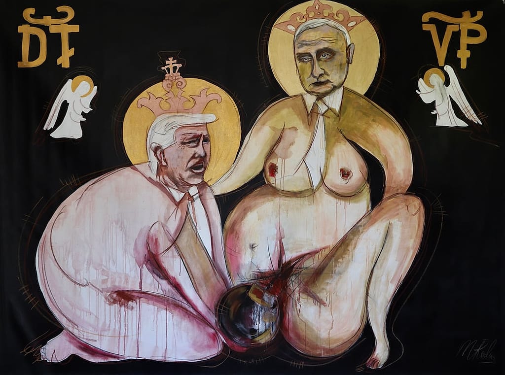 Birthing A Bomb by Marina Orlova, Acrylic on canvas