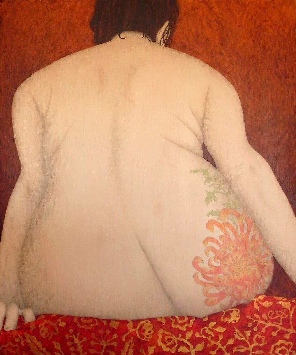 Hanabi by Sharron Astbury-Petit, Acrylic, graphite and colour pencil on wood panel, 2017
